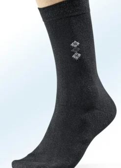 Herren BADER Achterpack Socken mit handgekettelter Spitze