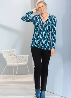 Damen BADER Allover gemustertes Shirt in 2 Farben