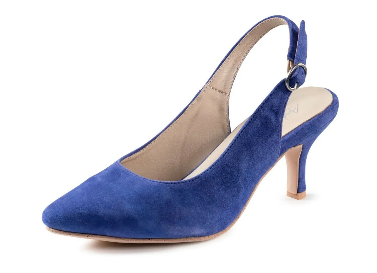 Damen BADER Andrea Conti Sling-Pumps aus weichem Samt-Chevreauleder