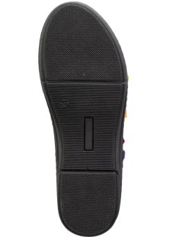 Damen ANDREA CONTI Slipper mit bunten, dekorativ eingesetzten Gummizügen