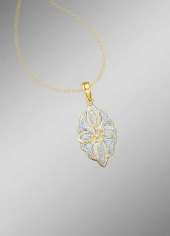 Damen BADER Anhänger mit Diamanten im Blumendesign