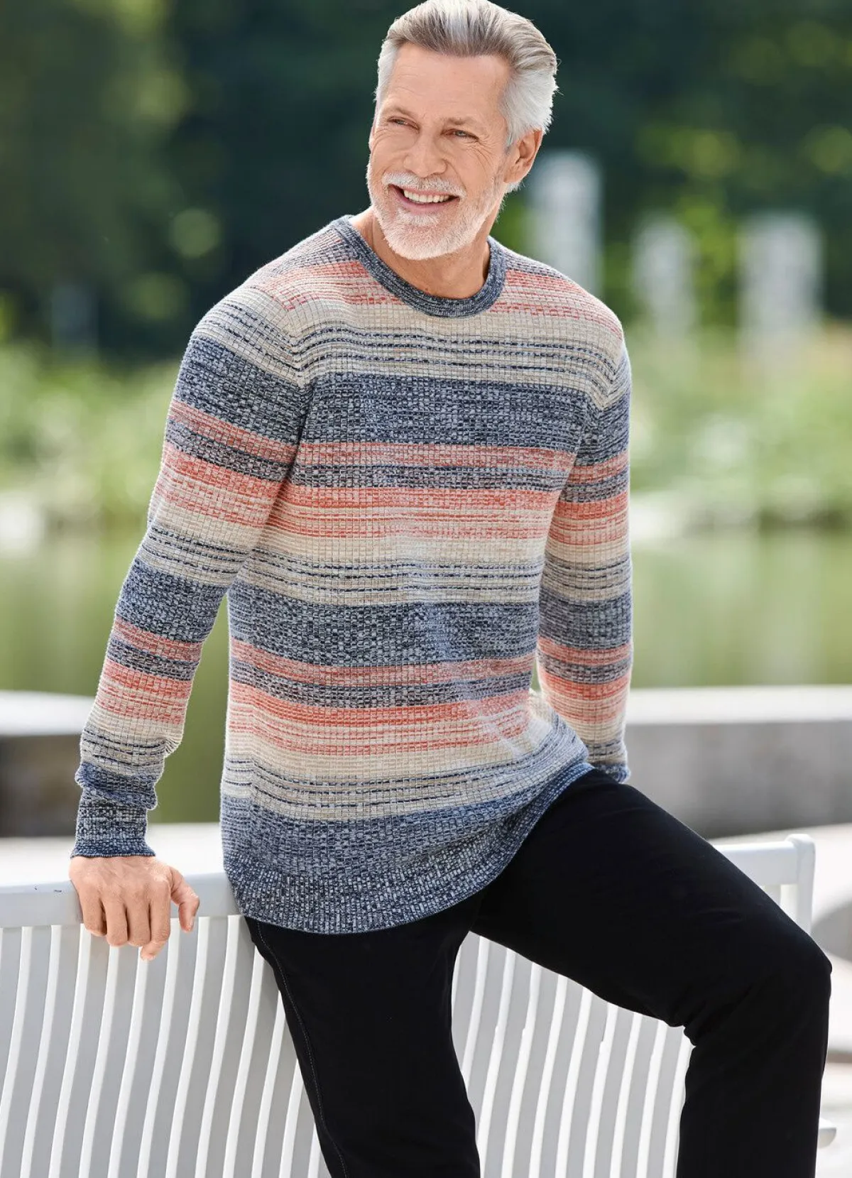 Herren BADER Ansprechender Rundhalspullover