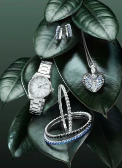 Damen BADER Armband aus Edelstahl mit weißen Kristallen