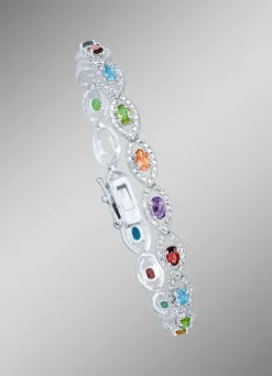 Damen BADER Armband mit echt Granat, Blautopas, Citrin, Amethyst und Peridot