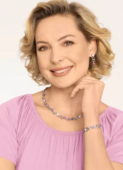 Damen BADER Armband mit Kristallen in Pink
