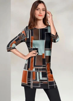 Damen KLAUS MODELLE MADE IN GERMANY Außergewöhnliche Tunika mit modisch flachem Halsausschnitt