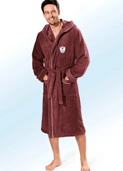Herren BADER Bademantel mit Kapuze