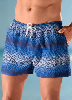 Herren BADER Badeshorts allover dessiniert, Microfaser