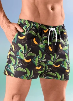 Herren BADER Badeshorts, allover dessiniert, Microfaser