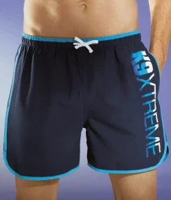 Herren BADER Badeshorts mit Paspelierungen und seitlichem Druck, Microfaser