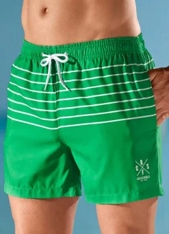 Herren BADER Badeshorts mit Streifendessin, Microfaser