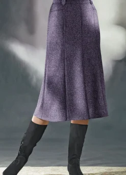 Damen BADER Bahnenrock in Tweed mit Boucle-Effektgarn