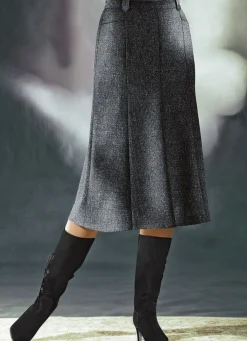Damen BADER Bahnenrock in Tweed mit Boucle-Effektgarn