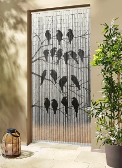 BADER Bambusvorhang mit Vogelmotiv