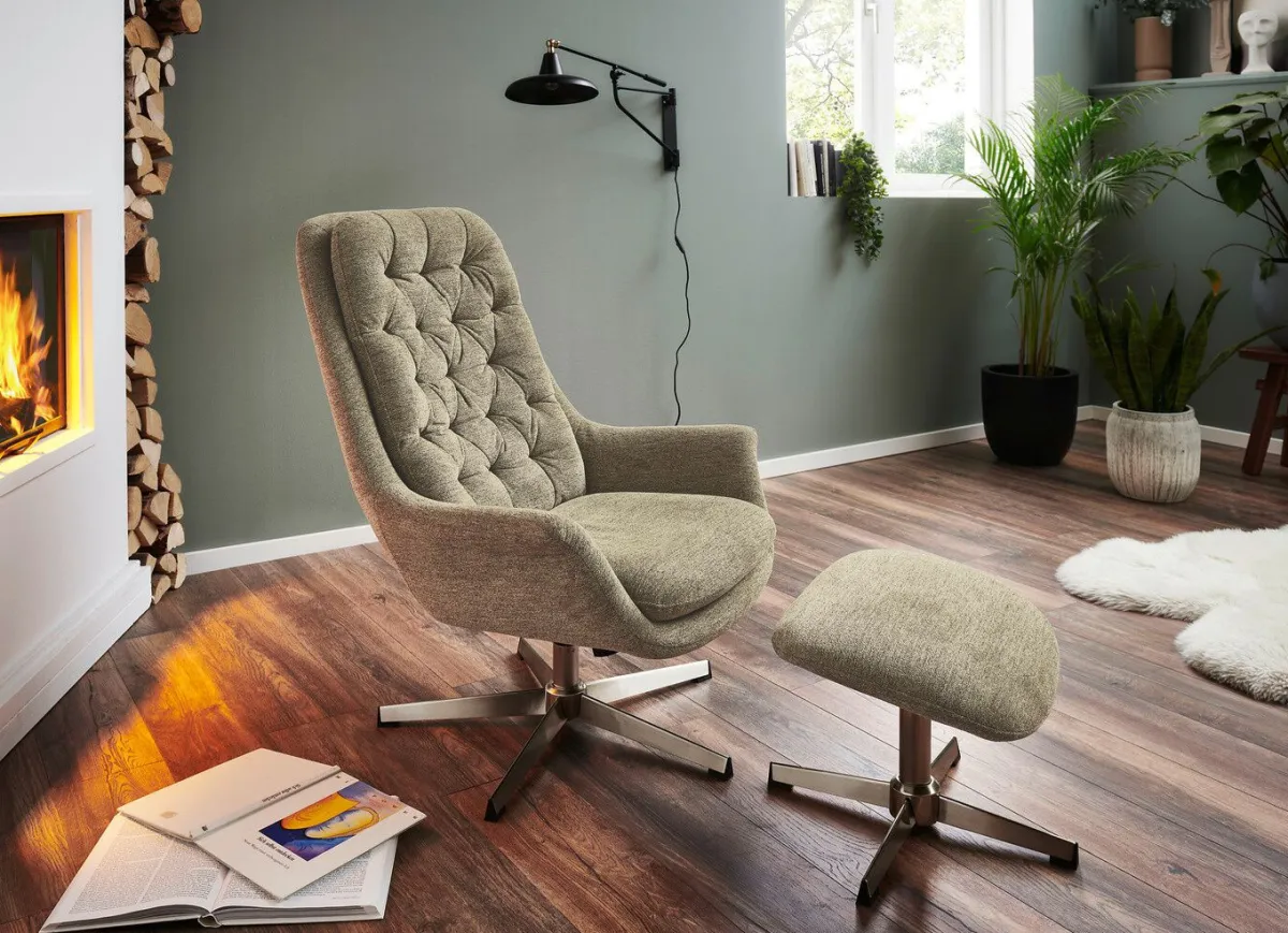 BADER Bequemer Relax-Sessel mit Hocker