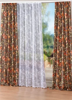 BADER Übergardine mit Blättermotiven