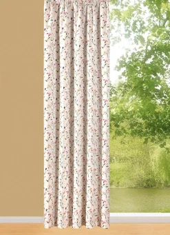 BADER Übergardine mit Blumen-Dessin und Universalschienenband