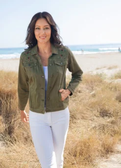 Damen BADER Bestickte Jeansjacke