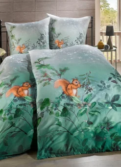 ESTELLA Bettwäsche-Garnitur mit Eichhörnchen-Motiv