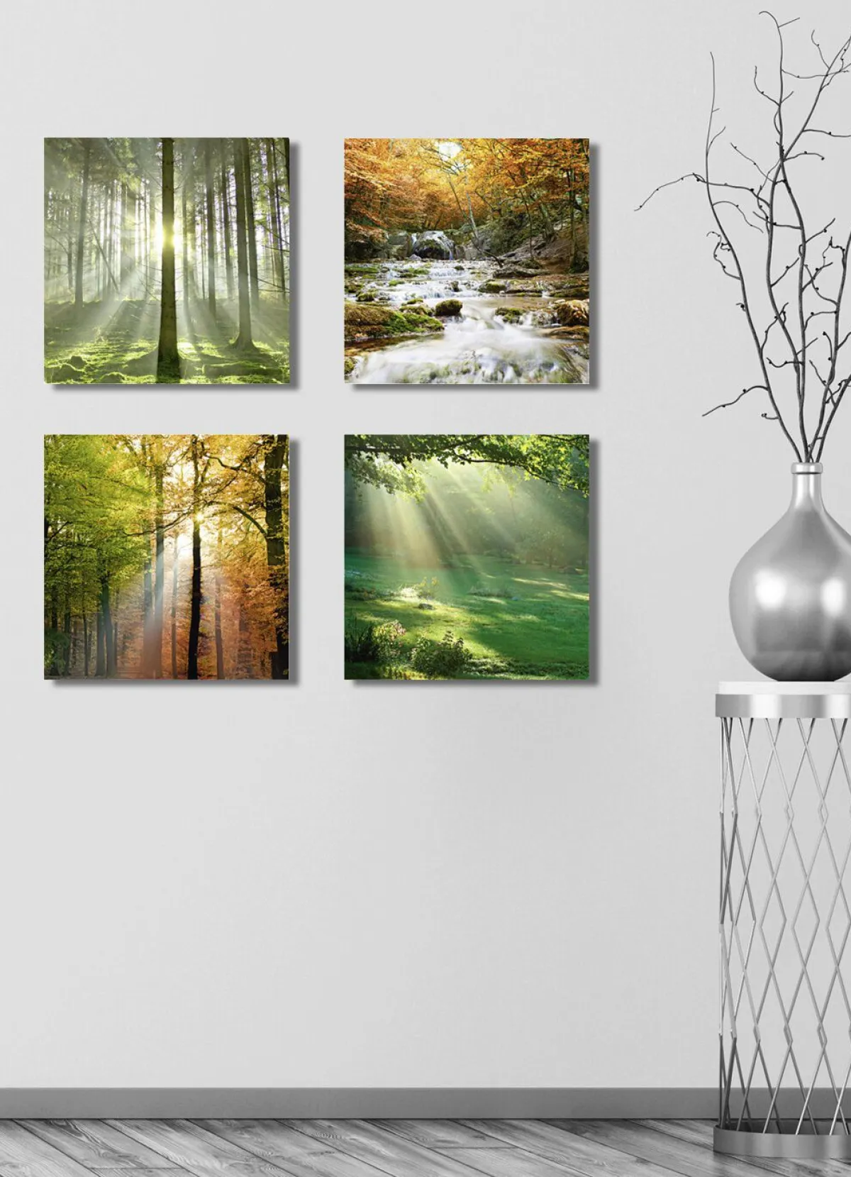 BADER Bilder-Set, 4-teilig, mit Waldmotiven