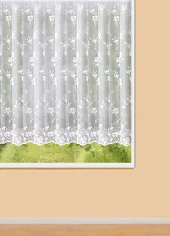 BADER Blumenfenster-Store Blumenranke mit Universalschienenband