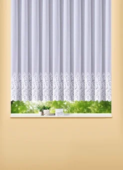 BADER Blumenfenster-Store mit geradem Abschluss