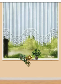 PLAUENER SPITZE Blumenfenster-Store mit