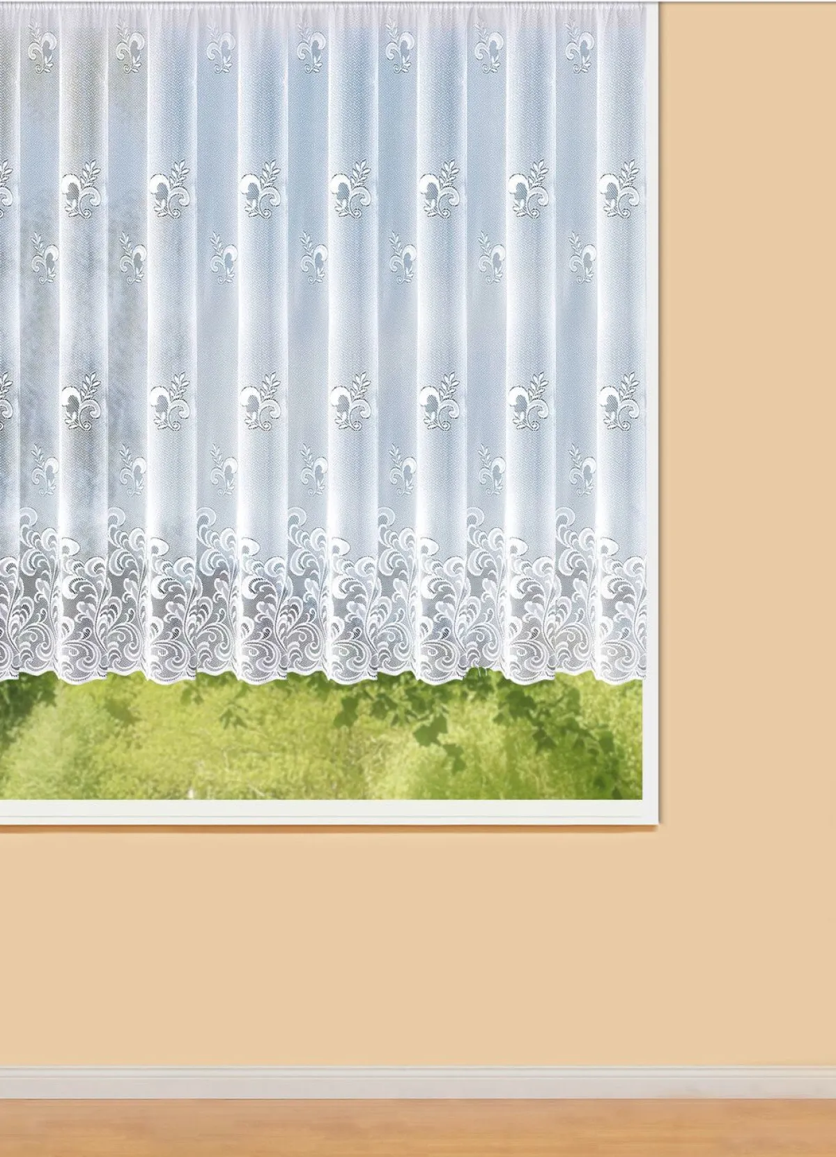 BADER Blumenfenster-Store mit Universalschienenband