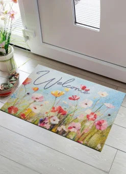 BADER Blumenreiche Fußmatte „Willkommen“