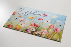 BADER Blumenreiche Fußmatte „Willkommen“