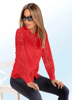 Damen BADER Bluse mit hübscher Spitze