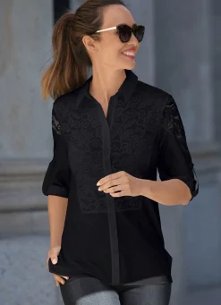 Damen BADER Bluse mit Hemdkragen