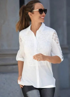 Damen BADER Bluse mit Hemdkragen