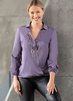 Damen BADER Bluse mit innenliegendem Druckknopf in 2 Farben