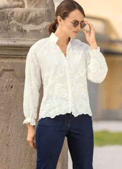 Damen B/ANCA Bluse mit Rüschenzier
