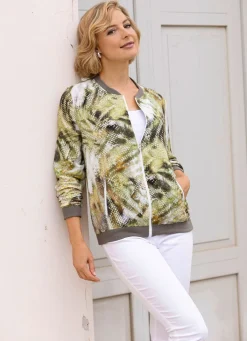 Damen laurakent Blusenjacke mit dekorativem Rippenstrick