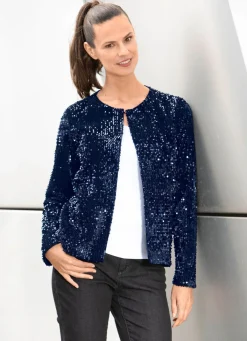 Damen BADER Blusenjacke mit Pailletten