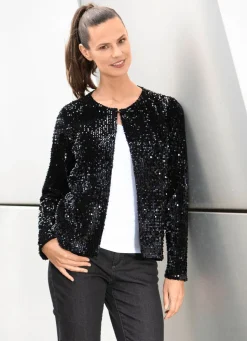 Damen BADER Blusenjacke mit Pailletten