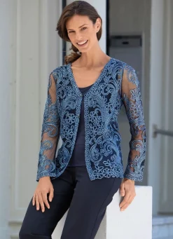 Damen BADER Blusenjacke mit Schmuckknöpfen