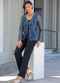 Damen BADER Blusenjacke mit Schmuckknöpfen