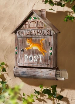 BADER Briefkasten Katzenhaus aus Metall