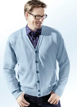 Herren BADER Cardigan mit durchgehender Knopfleiste in 5 Farben