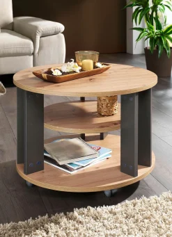 BADER Couchtisch mit 2 Ablageflächen und 4 Rollen