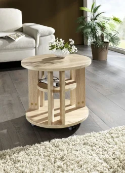 BADER Couchtisch mit 2 Ablageflächen und 4 Rollen