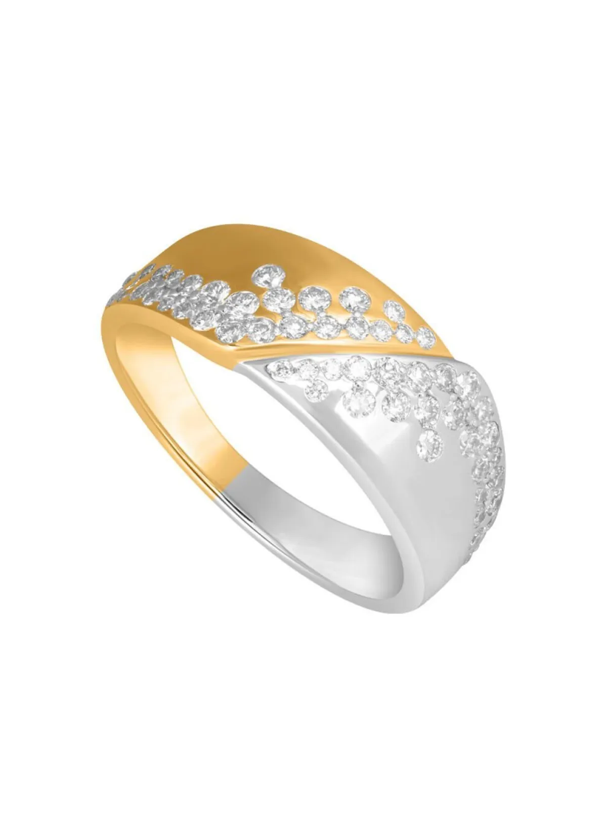 Damen BADER Damenring in Bicolor mit 58 Brillanten