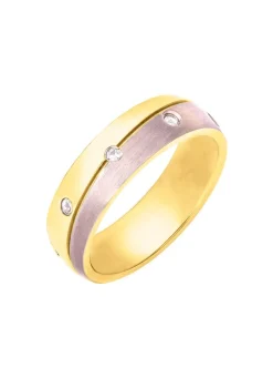 Damen BADER Damenring in Bicolor mit synth. Zirkonia