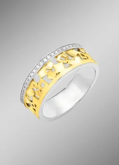 Damen BADER Damenring in Bicolor mit Zirkonia