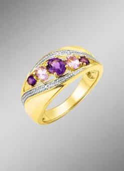 Damen BADER Damenring mit Amethyst und Zirkonia