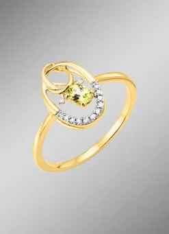 Damen BADER Damenring mit Brillanten und Peridot