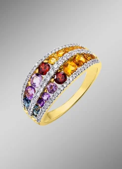 Damen BADER Damenring mit Brillanten und Edelsteine